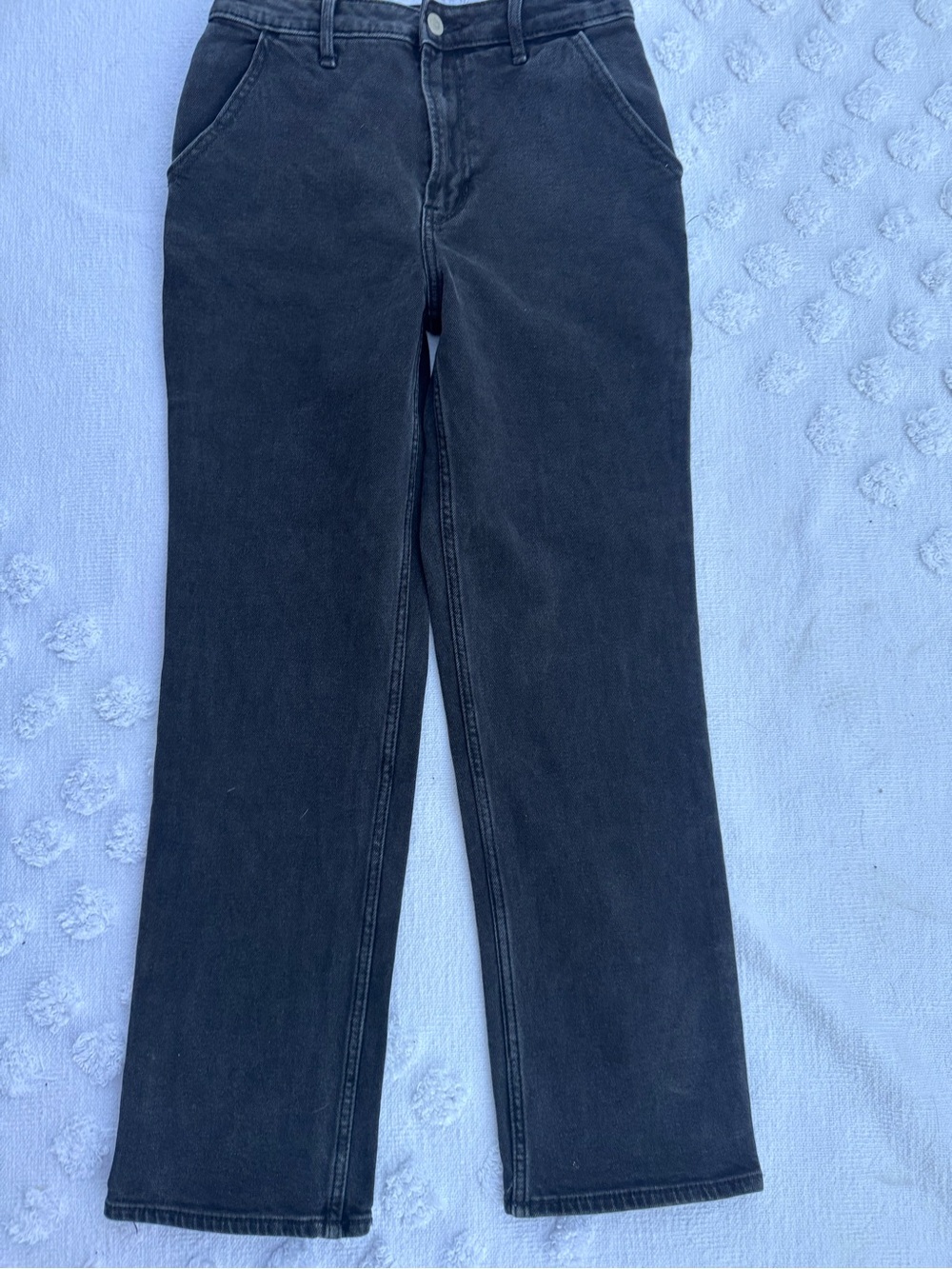 Hollister Jeans Womens 3S Black Denim Cotton Ultra Hi-Rise Stacked Vintage Stra